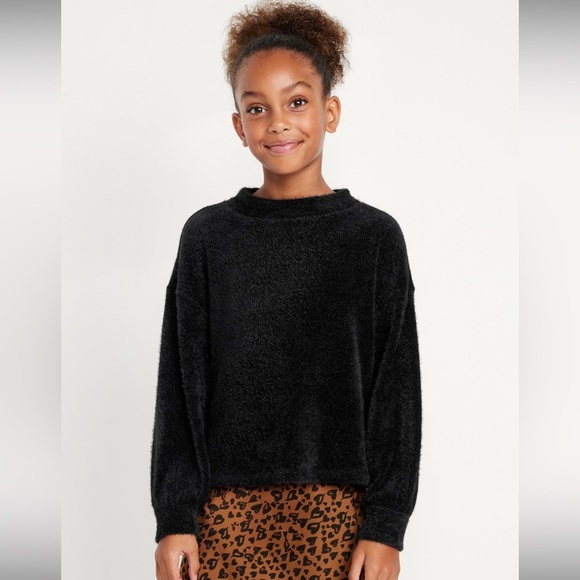 2 for$15 Old Navy Girl’s Cozy Mock-Neck Black Chenille Sweater Size L (10-12) - Picture 11 of 11